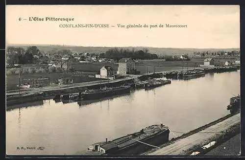 AK Conflans-Fin-d`Oise, Vue générale du port de Maurecourt