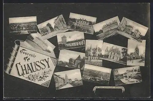 AK Chaussy, Souvenir avec collages de vues du village
