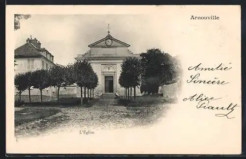 AK Arnouville, L`Église et son cadre arboré