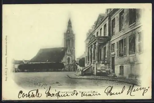 AK Viarmés, Mairie et Église