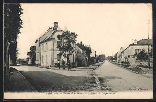 AK Viarmes, Route d`Asnières et Avenue de Royaumont