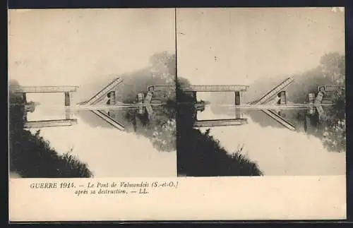AK Valmondois, Le Pont après sa destruction en 1944