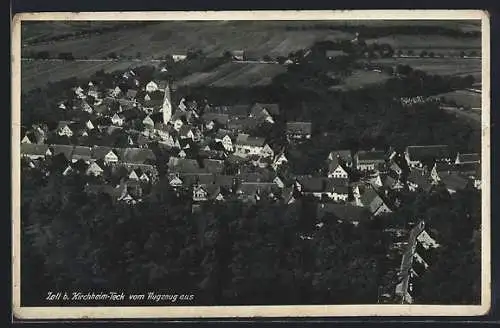 AK Zell / Aichelberg, Gesamtansicht vom Flugzeug aus