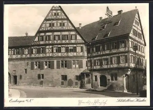 AK Esslingen a. N., Sektkellerei Kessler mit Strassenpartie