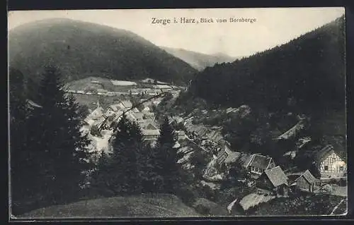 AK Zorge i. Harz, Blick vom Bornberge über Tannen