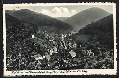 AK Zorge /Südharz, Ortsansicht vom Kirchberg
