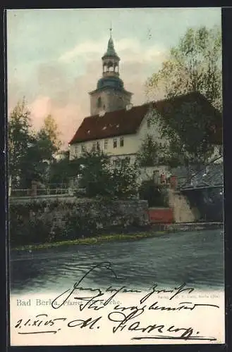 AK Bad Berka, Pfarrei mit Kirche