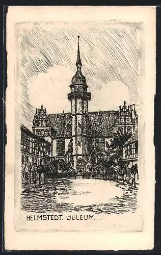 Künstler-AK Helmstedt, Juleum mit Strassenpartie