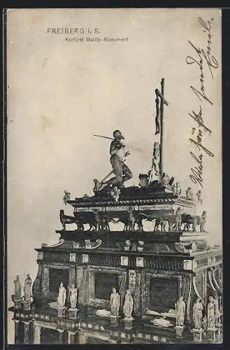 AK Freiberg i. S., Kurfürst Moritz-Monument