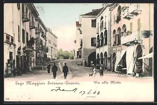 AK Locarno, Lago Maggiore Svizzera, via alla Motta