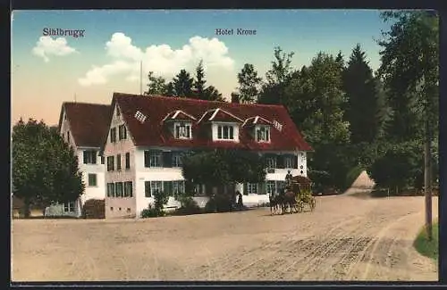 AK Horgen, Sihlbrugg, Hotel Krone mit Postkutsche