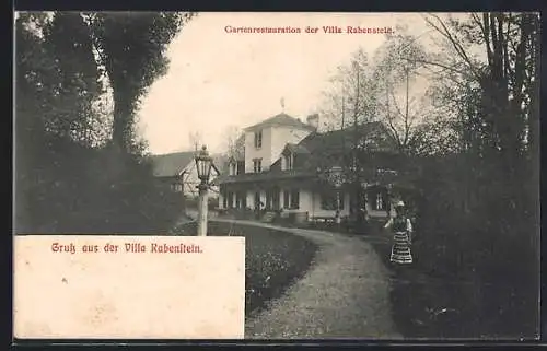 AK Zwiesel / Bayern, Gartenrestaurant Villa Rabenstein