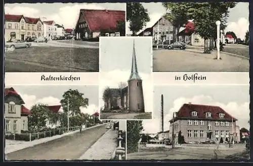 AK Kaltenkirchen in Holstein, Ortsansichten mit Strassenpartie und Autos