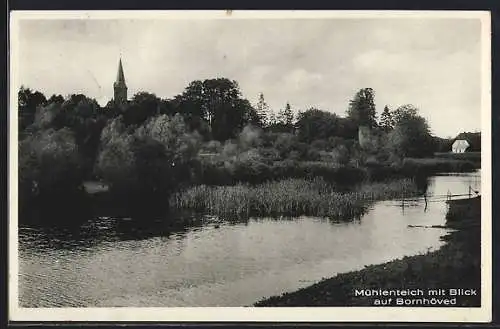 AK Bornhöved, Mühlenteich mit Blick auf den Ort