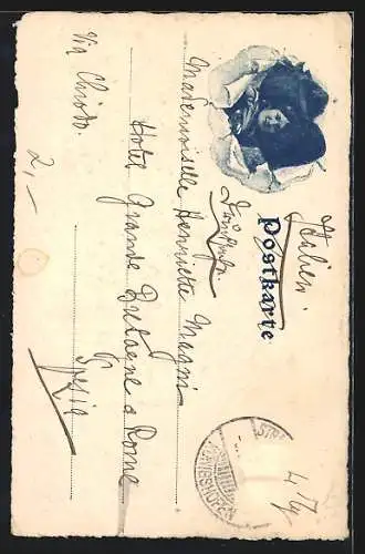 AK Elsässerin in Tracht am Spinnrad