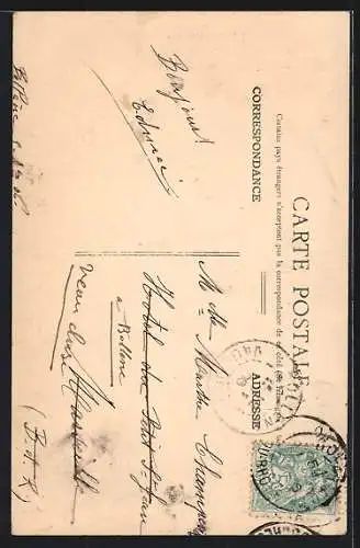 AK Junge Elsässerin in Tracht mit Frankreichflagge