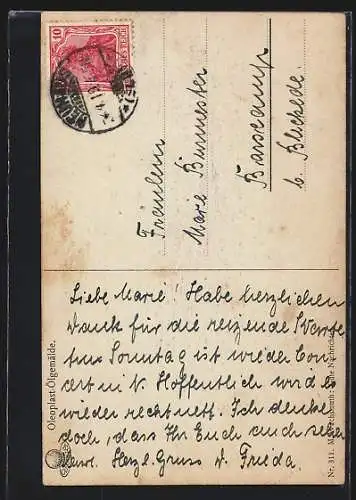 AK Elsässerin in elsass-lothringischer Tracht liest eine Brief