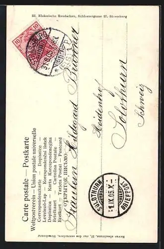 AK Engweiler, Junge Elsässerin in Tracht