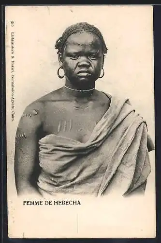 AK Femme de Hebecha, Afrikanerin mit Skarifizierung