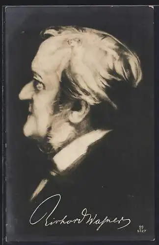 AK Richard Wagner im Porträt aus Frauenfiguren
