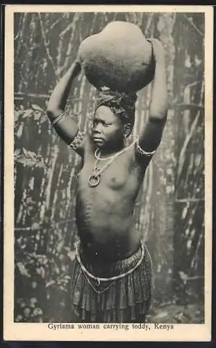 AK Kenya, Gyriama woman carrying toddy, Skarifizierung
