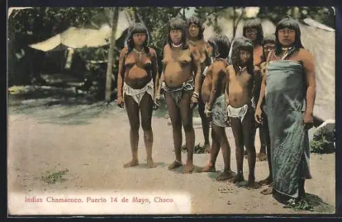 AK Chaco, Indians Chamacoco, Puerto 14 de Mayo, Indianerinnen aus Südamerika