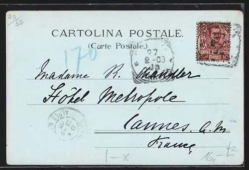 Mondschein-Lithographie Nervi, Viale delle palme