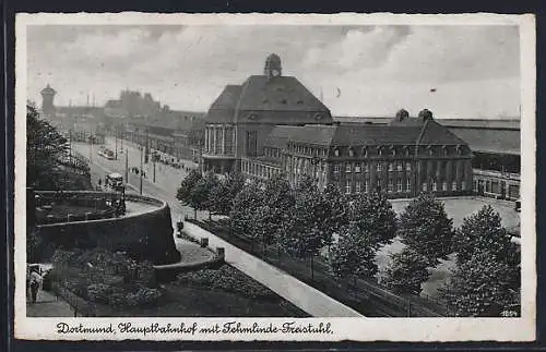 AK Dortmund, Haupt-Bahnhof mit Fehmlinde-Freistuhl