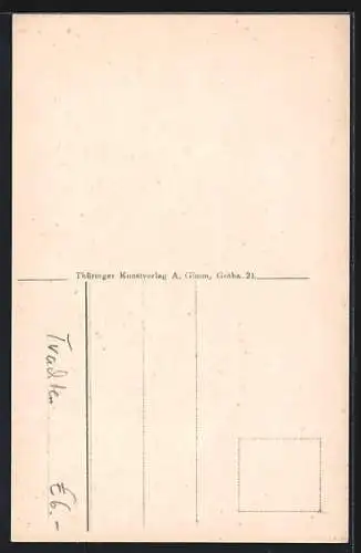 AK Gruss aus Thüringen, Älteres Paar in thüringischer Tracht