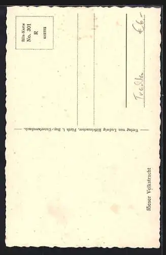 AK Paar in Rieser Volkstracht