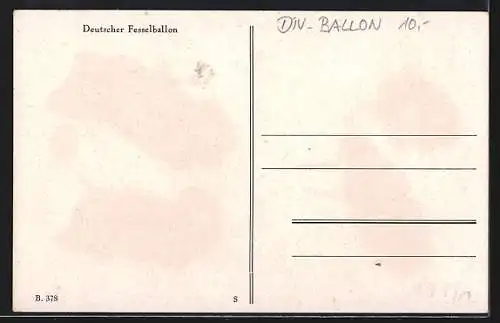 AK Militärischer Fessel-Ballon vor dem Aufstieg