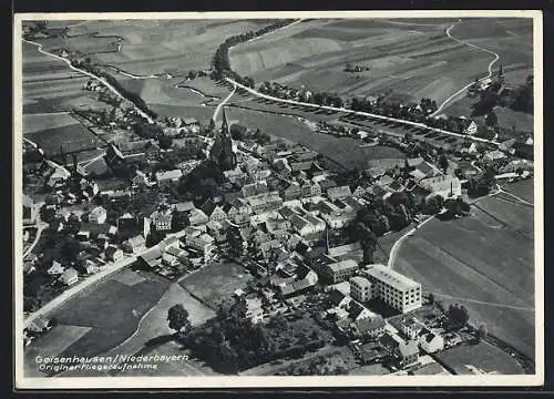 AK Geisenhausen /Niederbayern, Fliegeraufnahme der Ortschaft