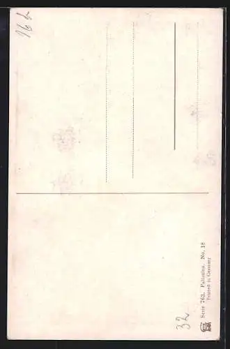 Künstler-AK F.Perlberg: Jerusalem, Turm Antonia, arabische Strassenszene