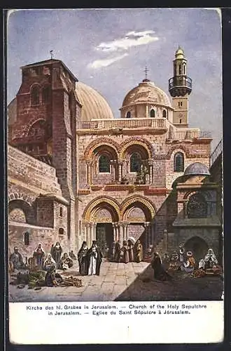 Künstler-AK F.Perlberg: Jerusalem, Kirche des hl. Grabes in Jerusalem