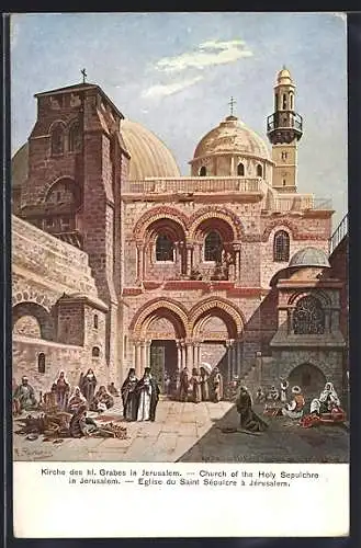 Künstler-AK Friedrich Perlberg: Jerusalem, Church of the Holy