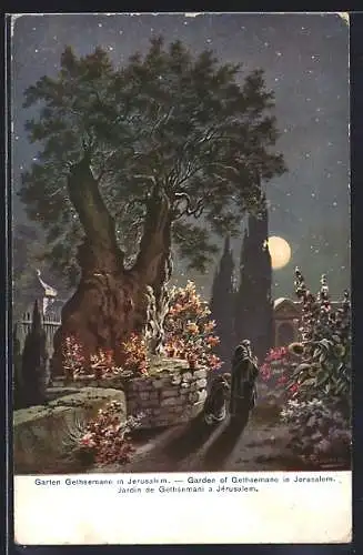 Künstler-AK Friedrich Perlberg: Jerusalem, Garten Gethsemane