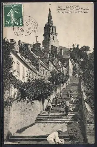 AK Lannion-Brelevenez, le Grand Escalier de 114 Marches