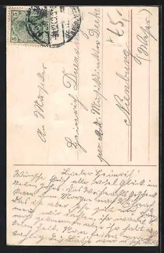 AK Dame steckt Briefe in einen Briefkasten