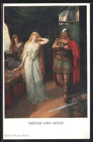 AK Szene aus Richard Wagner`s  Tristan & Isolde 