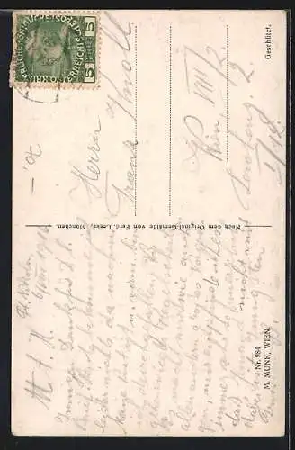 AK Richard-Wagner-Zyklus, Tannhäuser erblickt eine Frau im weissen Gewand im Wald