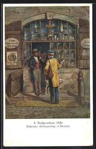 AK Stadtpostbote der Sächsischen Post, 1830