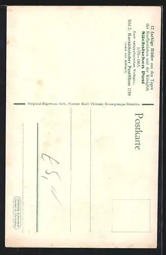 AK Kursächsischer Postillon bläst zur Abfahrt, 1780