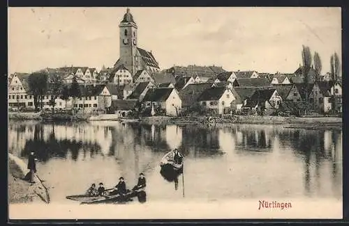 AK Nürtingen, Partie am Ufer, Ruderboote