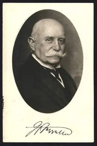 AK Ferdinand von Zeppelin, Portrait im Rahmen