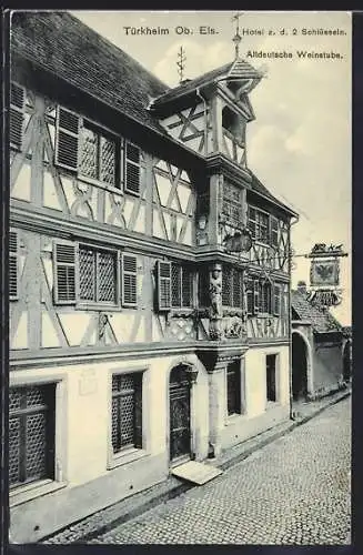 AK Türkheim, Hotel zu den 2 Schlüsseln mit Altdeutscher Weinstube