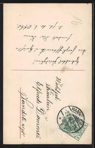 AK Mann wirft einen Brief in den Postkasten