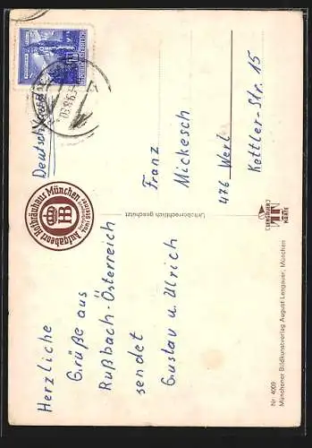 Künstler-AK F. Schlemo: München, Münchner Hofbräuhaus, Aussenansicht, Bierkrug