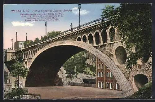 AK Plauen i. V., An der König Friedrich August-Brücke