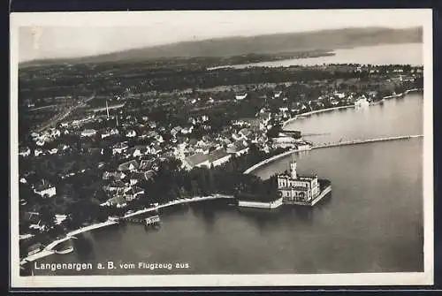 AK Langenargen a. B., Ortsansicht vom Flugzeug aus