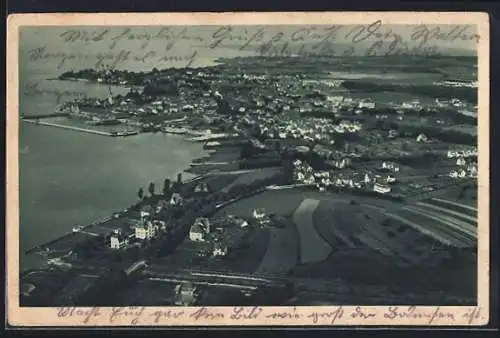 AK Friedrichshafen, Ortsansicht vom Zeppelin aus
